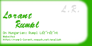 lorant rumpl business card